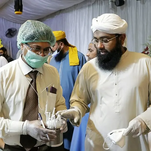 Soban Attari at a blood donation camp in Lahore